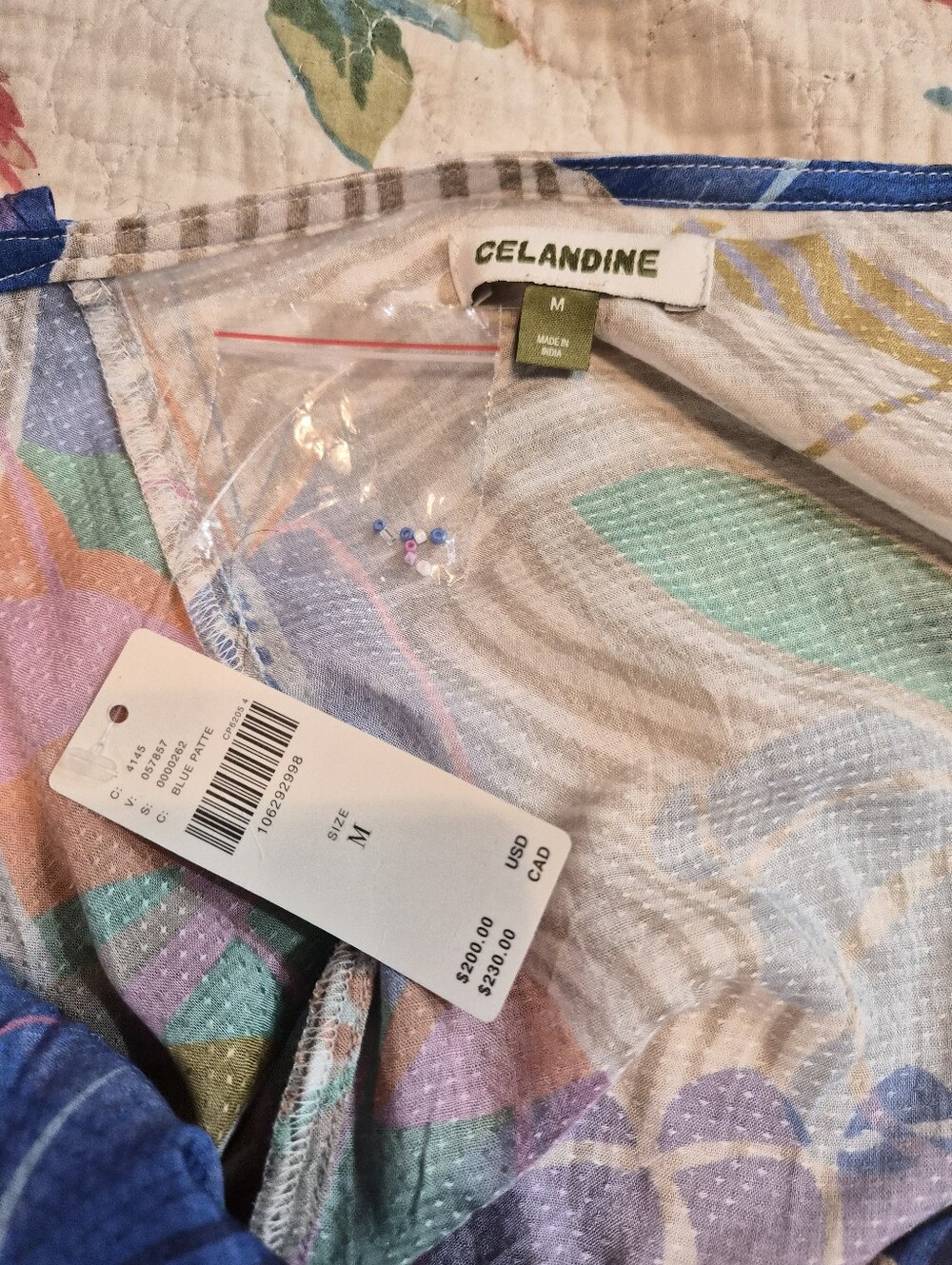 Anthropologie Celandine Beaded Market Stall Multi-Color Printed Maxi Dress Size - Picture 4 of 10